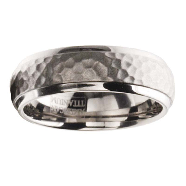 MEN'S  HAMMERED FINISH TITANIUM BAND