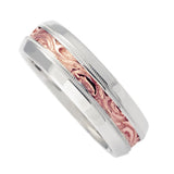 LADIES ROSE/WHITE GOLD WEDDING BAND