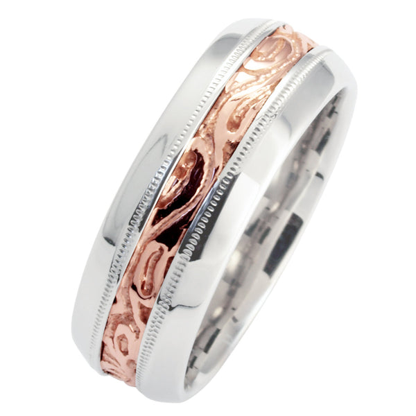 MEN'S ROSE/WHITE GOLD WEDDING BAND