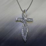"FAITH" 14KT DIAMOND CROSS