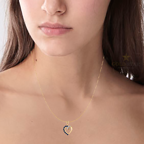 "SAPPHIRA " SAPPHIRE DIAMOND HEART