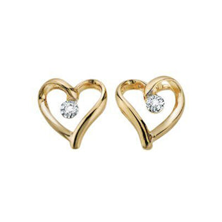 "Charlotte" DIAMOND HEART STUDS