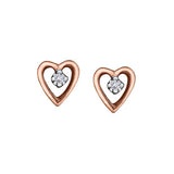 "ROSSIE" DIAMOND HEART STUDS