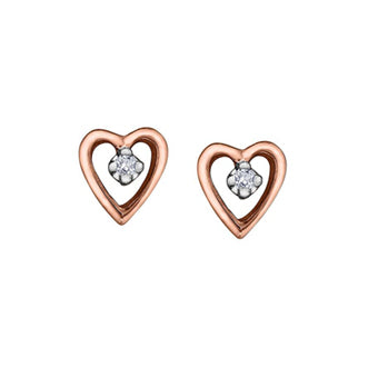 "ROSSIE" DIAMOND HEART STUDS