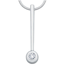 "SAM" BEZEL DIAMOND DROP PENDANT