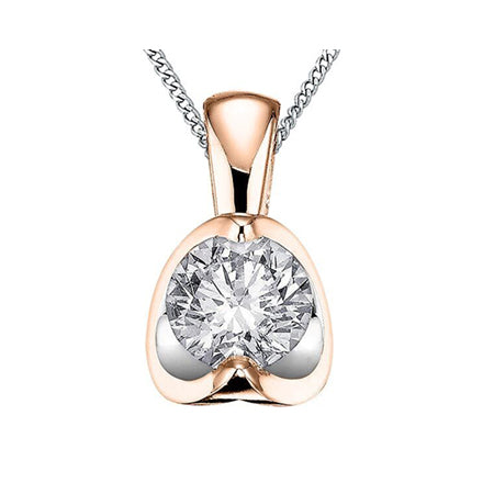 "ROSSIE" ROSE/WHITE GOLD PENDANT