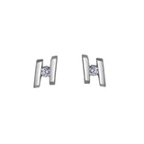 "Hellia" DIAMOND BAR STUDS