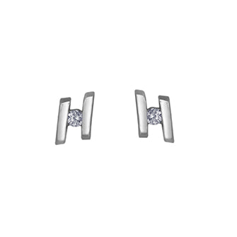 "Hellia" DIAMOND BAR STUDS