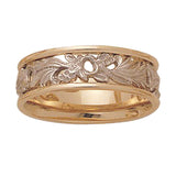 MEN'S TWO TONE SCROLL WEDDING BAND