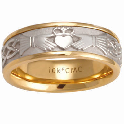 7.5 MM LADIES CLADDAGH WEDDING BAND