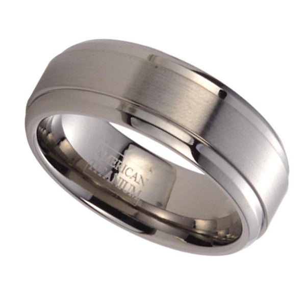 MEN'S DOMED SATIN TITANIUM BAND