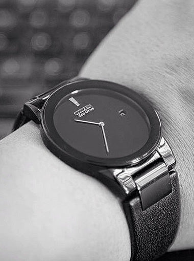 AXIOM BLACK LEATHER STRAP