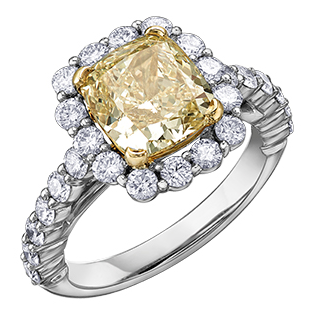 "VIVA" MAPLE LEAF™ CANARY DIAMOND RING