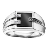 "DEVON" MEN'S ONYX & DIAMOND RING