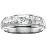 "SAMMY" MEN'S HAMMERED DIAMOND BAND