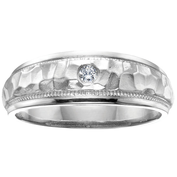 "SAMMY" MEN'S HAMMERED DIAMOND BAND
