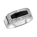 MEN'S ONYX & DIAMOND RING