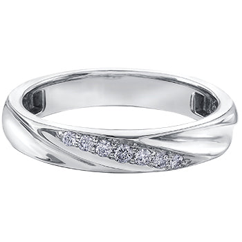 MEN'S WHITE GOLD DIAMOND BAND