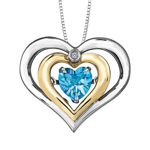 Pulse™ Blue Topaz & Diamond Heart