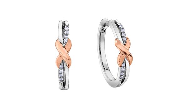 "ROSSIE" Two-Tone Diamond Hoops