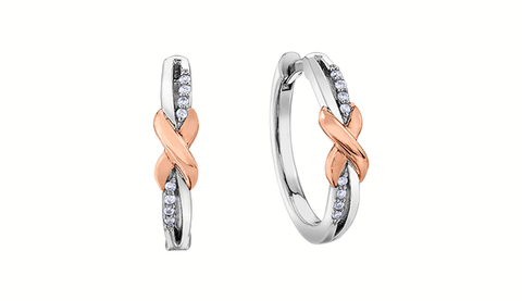 "ROSSIE" Two-Tone Diamond Hoops