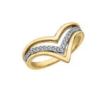" VANESSA" "V" SHAPED DIAMOND RING