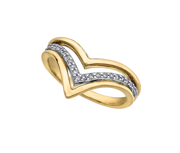 " VANESSA" "V" SHAPED DIAMOND RING