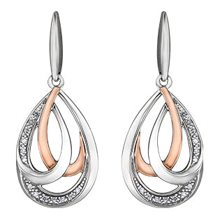 "SLYVIA" SILVER ROSE GOLD EARRINGS
