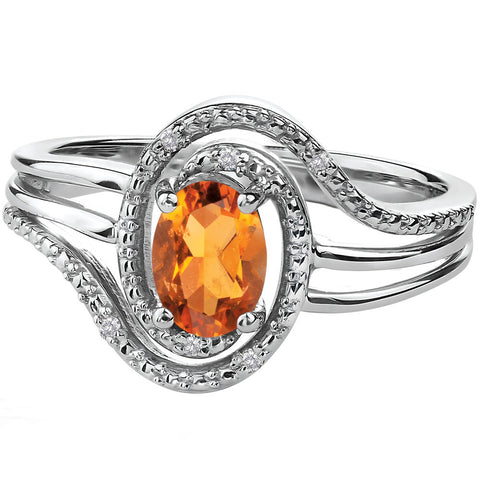 "CATRINA" CITRINE & DIAMOND RING