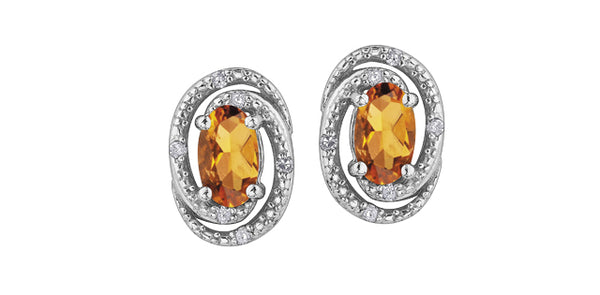 CITRINE & DIAMOND EARRINGS