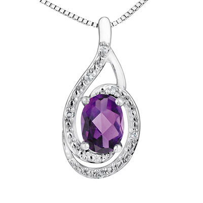 Amethyst & Diamond Pendant