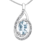 AQUAMARINE & DIAMOND PENDANT