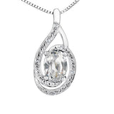 "RYLEY" WHITE TOPAZ & DIAMOND PENDANT
