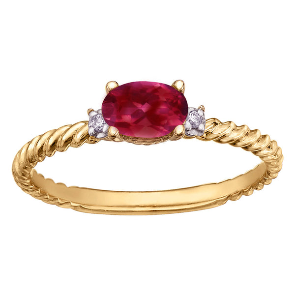 "GARDINIA" GARNET & DIAMOND RING