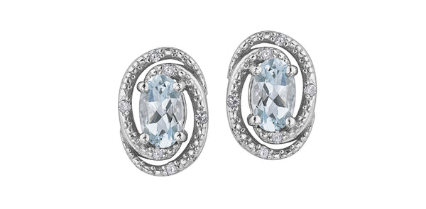 AQUAMARINE & DIAMOND EARRINGS