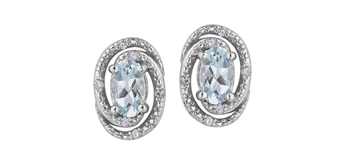 AQUAMARINE & DIAMOND EARRINGS