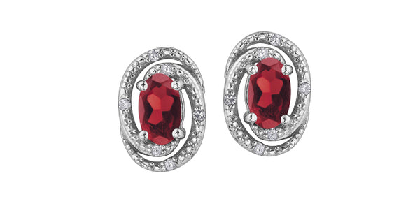 GARNET & DIAMOND EARRINGS