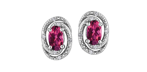 PINK TOPAZ & DIAMOND EARRINGS
