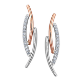 "ROSALEA" ROSE/WHITE GOLD EARRINGS