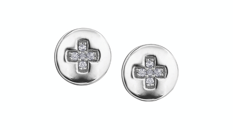 "ESTELLE" DIAMOND CROSS STUDS