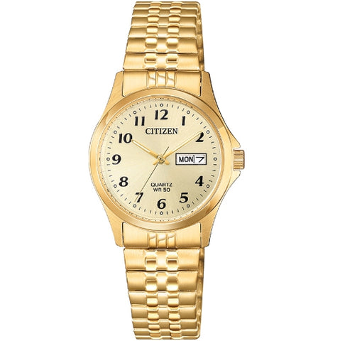 LADIES Gold-Tone Champagne Dial
