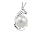 "MARCY" PEARL AND DIAMOND PENDANT