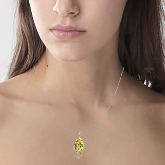 "OLIVIA" QUARTZ & DIAMOND PENDANT