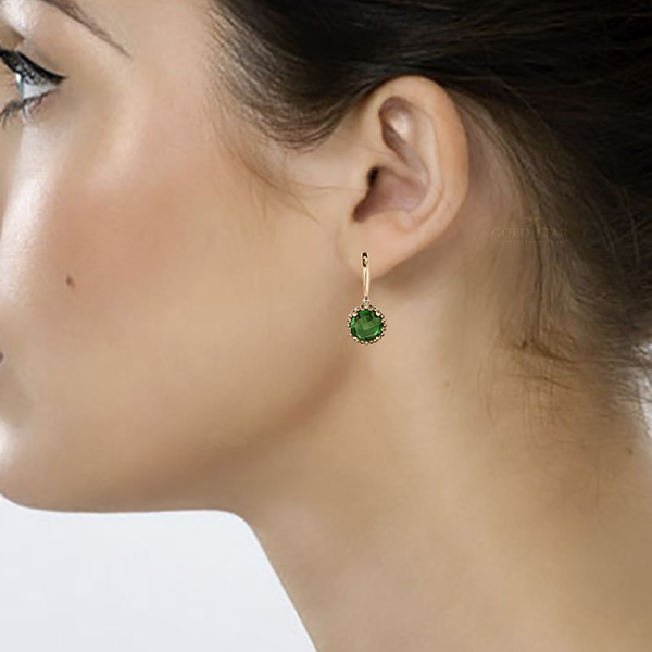"GABLES" GREEN ONYX EARRINGS