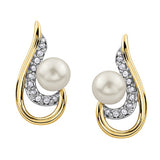 "SIERA" PEARL AND DIAMOND EARRINGS