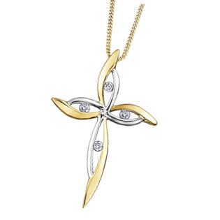 "X" DIAMOND SET CROSS
