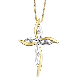 "X" DIAMOND SET CROSS