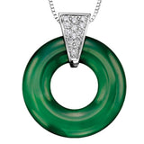 "ONIDA" GREEN ONYX- DIAMOND PENDANT