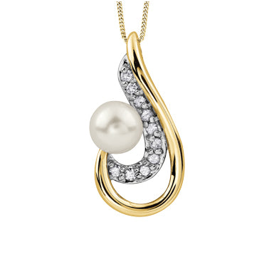 "SIERAS" PEARL & DIAMOND PENDANT