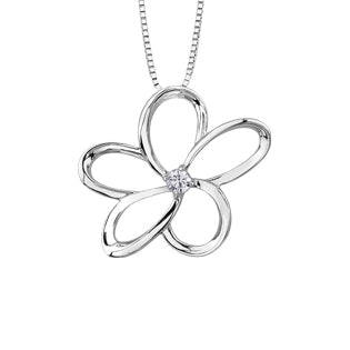 "AVA"  CANADIAN DIAMOND FLOWER PENDANT